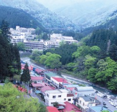 四万温泉の全景