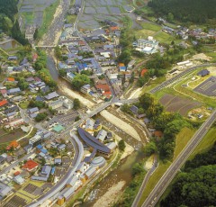 奥津温泉の全景